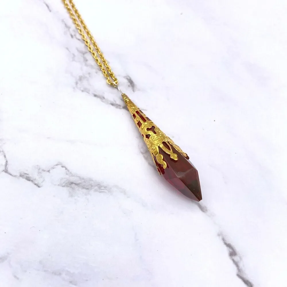 Blood Red Pendulum Necklace - Picture 9 of 11